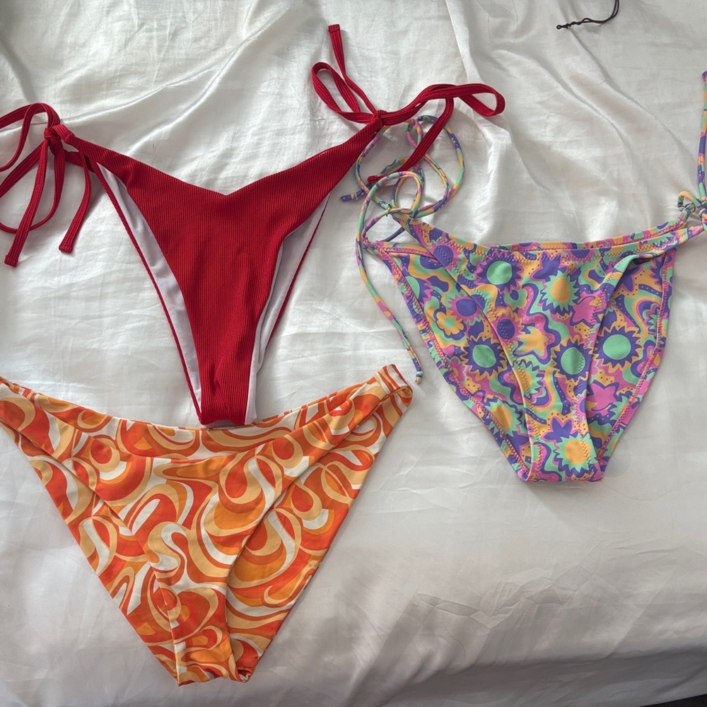 Kulani Kinis Red, Orange, and Multicolor Bikini bottoms